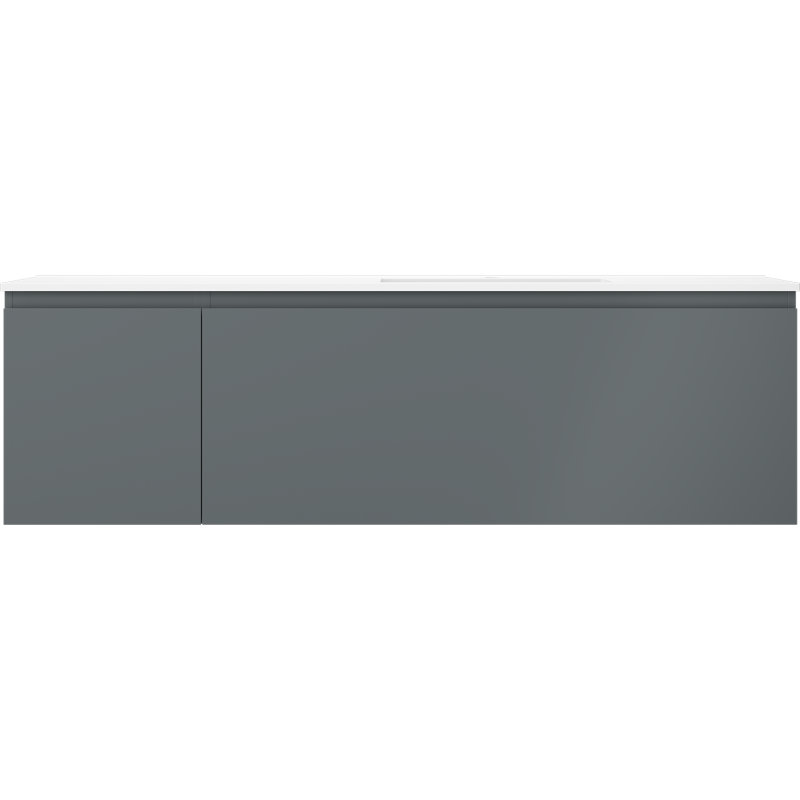 Mexen Orio Badezimmerschrank 160 cm mit Waschtisch Otis rechts, 1S, 1D, Graphit matt/weiß matt - 91A13-16047-3-BBFF66-W18P01