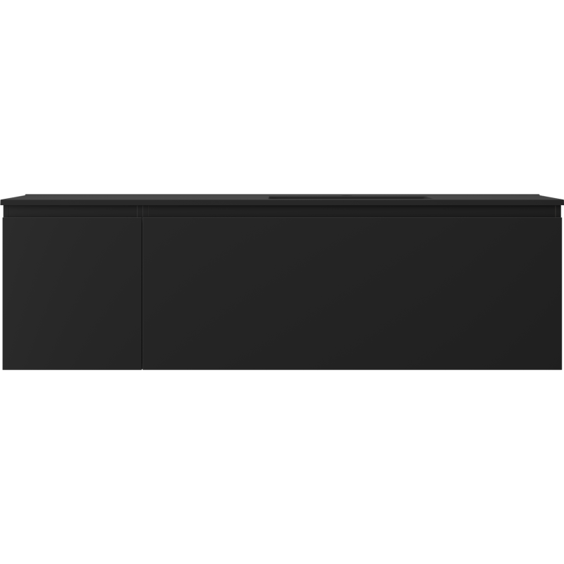 Mexen Orio Badezimmerschrank 160 cm mit Waschtisch Otis rechts, 1S, 1D, schwarz matt - 91A13-16047-3-BBFF71-W18P71