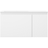 Mexen Rivel Badezimmerschrank 90 cm mit Waschbecken Otis links, 1S, 1D, geriffelt, weiß matt - 91A23-09047-3-BBFF01-W18L01