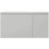 Mexen Rivel Badezimmerschrank 90 cm mit Waschbecken Otis links, 1S, 1D, geriffelt, grau matt/weiß matt