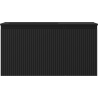 Mexen Rivel Badezimmerschrank 90 cm mit Waschbecken Otis links, 1S, 1D, geriffelt, schwarz matt - 91A23-09047-3-BBFF71-W18L71