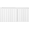 Mexen Rivel Badezimmerschrank 100 cm mit Waschbecken Otis links, 1S, 1D, geriffelt, weiß matt - 91A23-10047-3-BBFF01-W18L01
