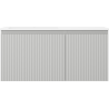 Mexen Rivel Badezimmerschrank 100 cm mit Waschbecken Otis links, 1S, 1D, geriffelt, grau matt/weiß matt