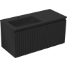 Mexen Rivel Badezimmermöbel 100 cm mit Waschbecken Otis links, 1S, 1D, geriffelt, schwarz matt - 91A23-10047-3-BBFF71-W18L71