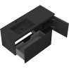 Mexen Rivel Badezimmerschrank 120 cm mit Waschbecken Otis links, 1S, 1T, gefräst, schwarz matt - 91A23-12047-3-BBFF71-W18L71