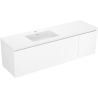 Mexen Rivel Badezimmerschrank 160 cm mit Otis Waschtisch links, 1S, 1D, geriffelt, weiß matt - 91A23-16047-3-BBFF01-W18L01