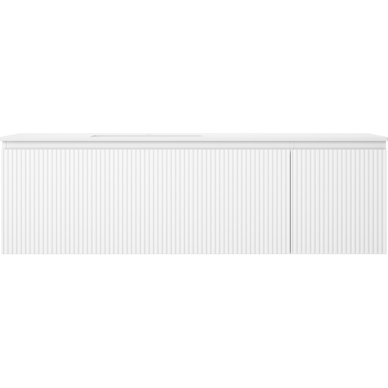 Mexen Rivel Badezimmerschrank 160 cm mit Otis Waschtisch links, 1S, 1D, geriffelt, weiß matt - 91A23-16047-3-BBFF01-W18L01