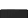 Mexen Rivel Badezimmerschrank 160 cm mit Waschtisch Otis links, 1S, 1D, geriffelt, schwarz matt - 91A23-16047-3-BBFF71-W18L71