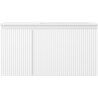 Mexen Rivel Badezimmerschrank 90 cm mit Otis-Waschbecken rechts, 1S, 1D, geriffelt, weiß matt - 91A23-09047-3-BBFF01-W18P01