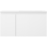Mexen Rivel Badezimmerschrank 90 cm mit Waschbecken Otis rechts, 1S, 1D, geriffelt, weiß matt - 91A23-09047-3-BBFF01-W18P01