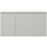 Mexen Rivel Badezimmerschrank 90 cm mit Waschbecken Otis rechts, 1S, 1D, geriffelt, grau matt/weiß matt
