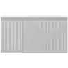Mexen Rivel Badschrank 90 cm mit Waschbecken Otis rechts, 1S, 1D, gerillt, grau matt/weiß matt - 91A23-09047-3-BBFF62-W18P01