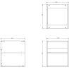 Mexen Rivel Badezimmerschrank 100 cm mit Waschtisch Otis rechts, 1S, 1D, geriffelt, grau matt/weiß matt