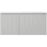 Mexen Rivel Badezimmerschrank 100 cm mit Waschtisch Otis rechts, 1S, 1D, geriffelt, grau matt/weiß matt