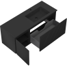 Mexen Rivel Badezimmerschrank 120 cm mit Waschbecken Otis rechts, 1S, 1D, gerillt, schwarz matt - 91A23-12047-3-BBFF71-W18P71