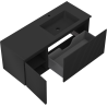 Mexen Rivel Badezimmerschrank 120 cm mit Waschbecken Otis rechts, 1S, 1T, geriffelt, schwarz matt - 91A23-12047-3-BBFF71-W18P71