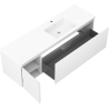 Mexen Rivel 160 cm Badschrank mit Waschbecken Otis rechts, 1S, 1D, gerillt, weiß matt - 91A23-16047-3-BBFF01-W18P01