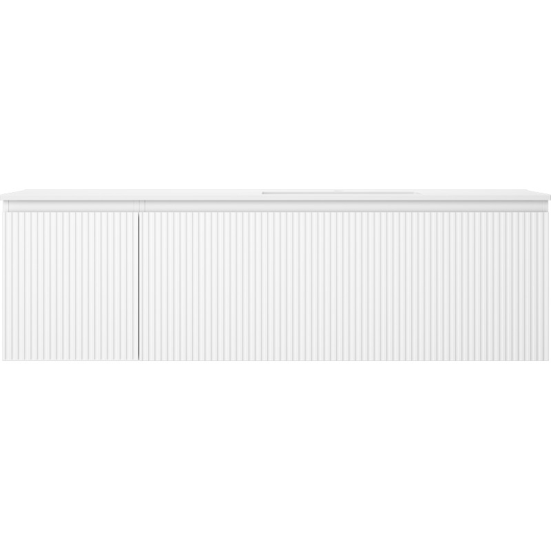 Mexen Rivel 160 cm Badschrank mit Waschbecken Otis rechts, 1S, 1D, gerillt, weiß matt - 91A23-16047-3-BBFF01-W18P01