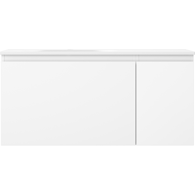 Mexen Orio Badezimmerschrank 90 cm mit Vela Waschbecken links, 1S, 1D, weiß matt - 91A13-09047-3-BBFF01-W23L01