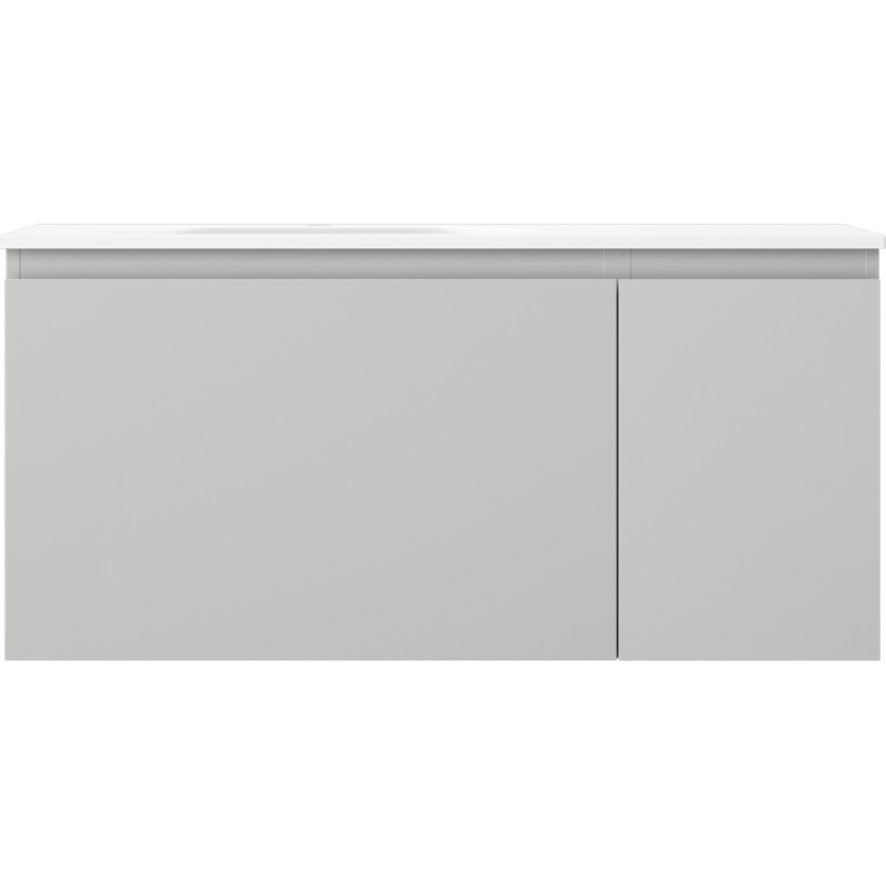 Mexen Orio Badezimmerschrank 90 cm mit Waschtisch Vela links, 1S, 1T, grau matt/weiß matt - 91A13-09047-3-BBFF62-W23L01