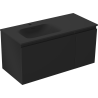 Mexen Orio Badezimmerschrank 90 cm mit Waschbecken Vela links, 1S, 1T, schwarz matt - 91A13-09047-3-BBFF71-W23L71