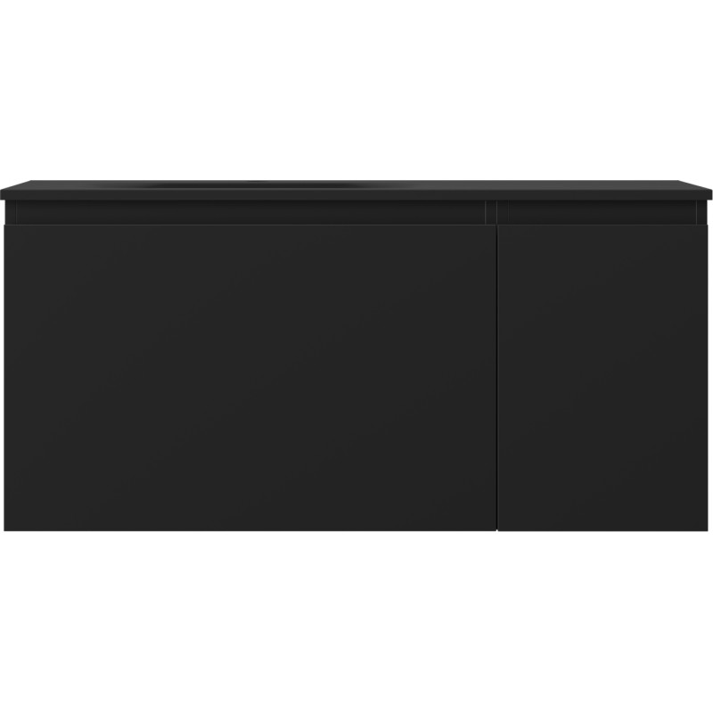 Mexen Orio Badezimmerschrank 90 cm mit Waschbecken Vela links, 1S, 1T, schwarz matt - 91A13-09047-3-BBFF71-W23L71