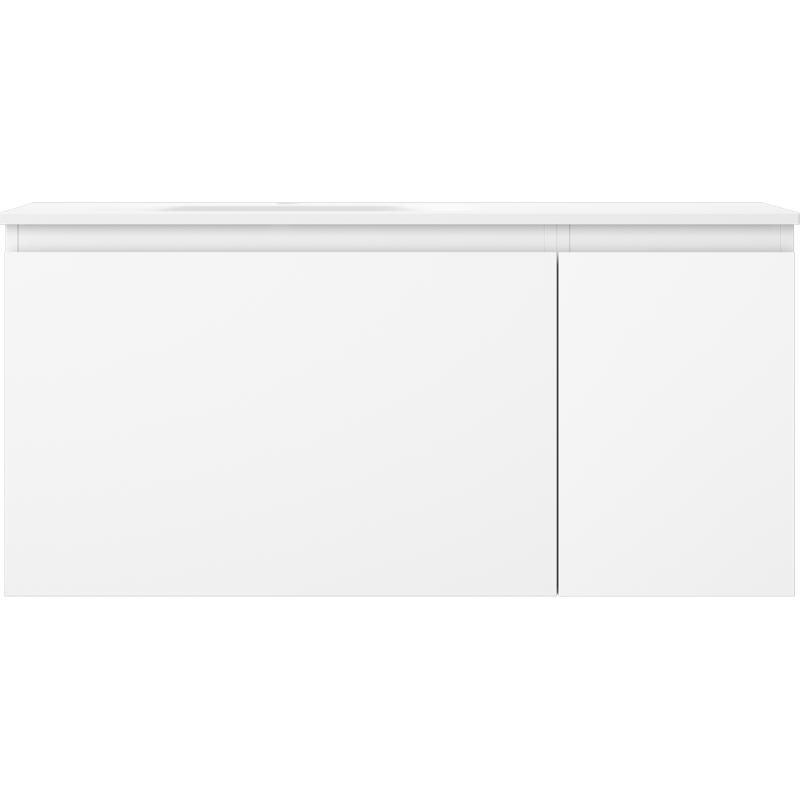 Mexen Orio Badezimmerunterschrank 100 cm mit Waschtisch Vela links, 1S, 1D, weiß matt - 91A13-10047-3-BBFF01-W23L01