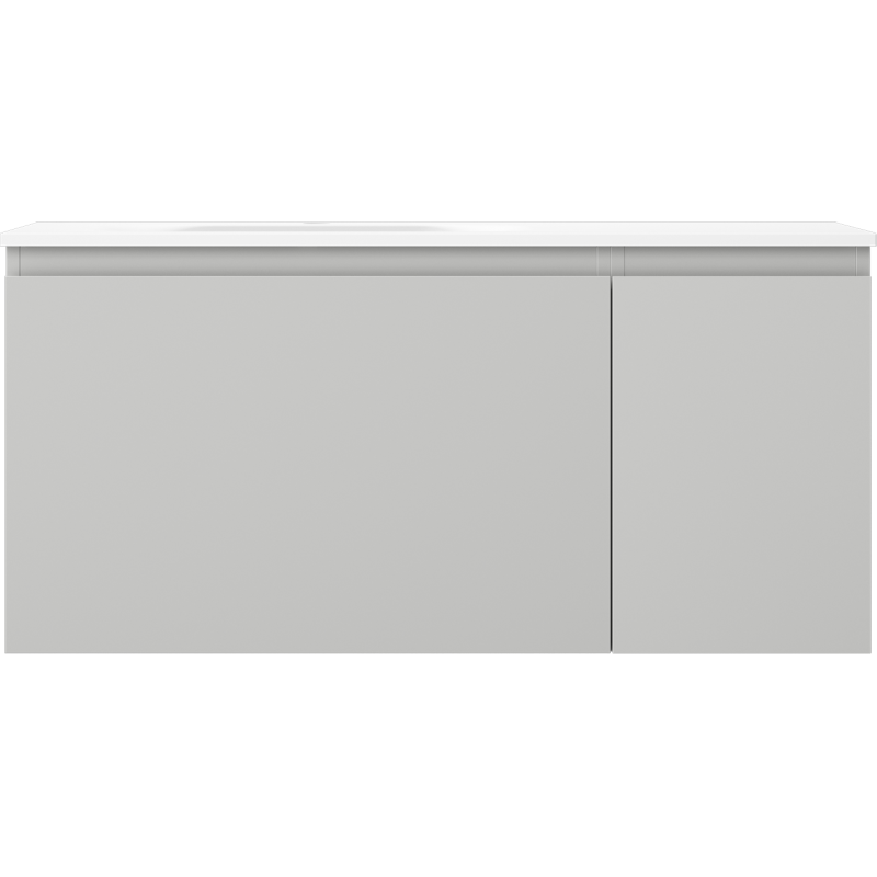 Mexen Orio Badezimmermöbel 100 cm mit Waschbecken Vela links, 1S, 1D, grau matt/weiß matt - 91A13-10047-3-BBFF62-W23L01
