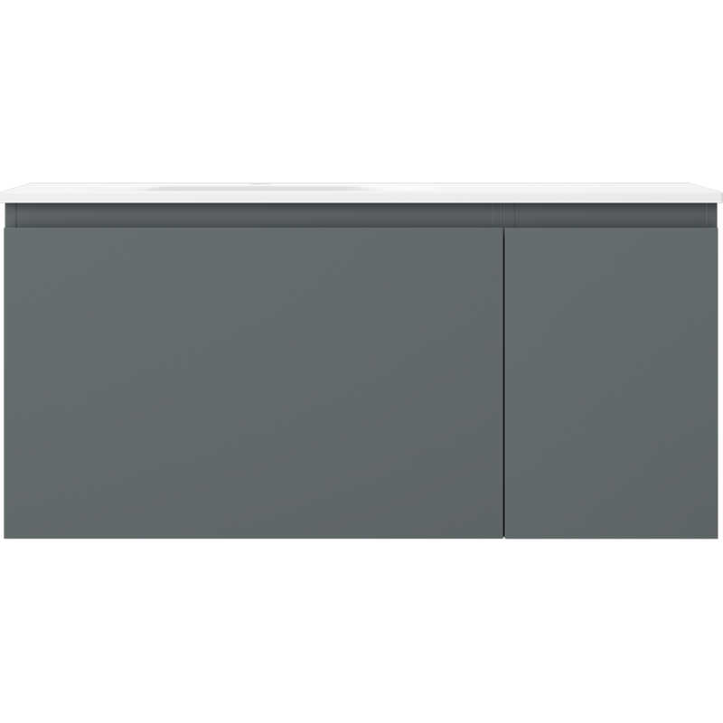 Mexen Orio Badezimmer-Schrank 100 cm mit Waschtisch Vela links, 1S, 1D, Graphit matt/Weiß matt - 91A13-10047-3-BBFF66-W23L01