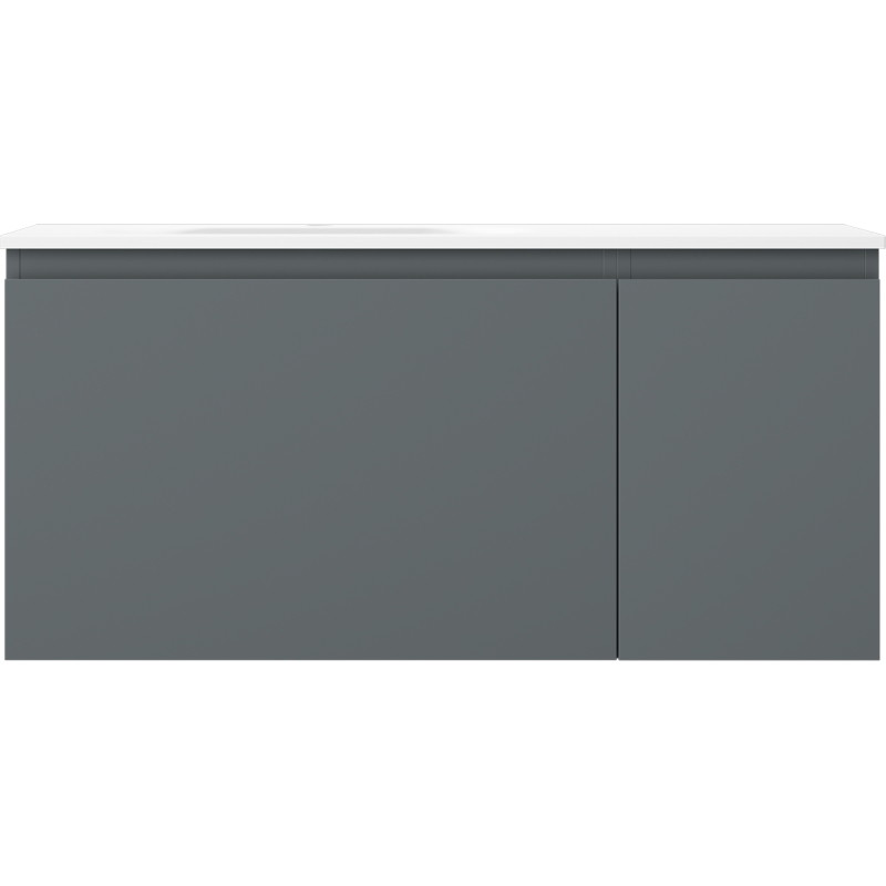 Mexen Orio Badezimmerschrank 100 cm mit Waschbecken Vela links, 1S, 1D, grafit matt/weiß matt - 91A13-10047-3-BBFF66-W23L01