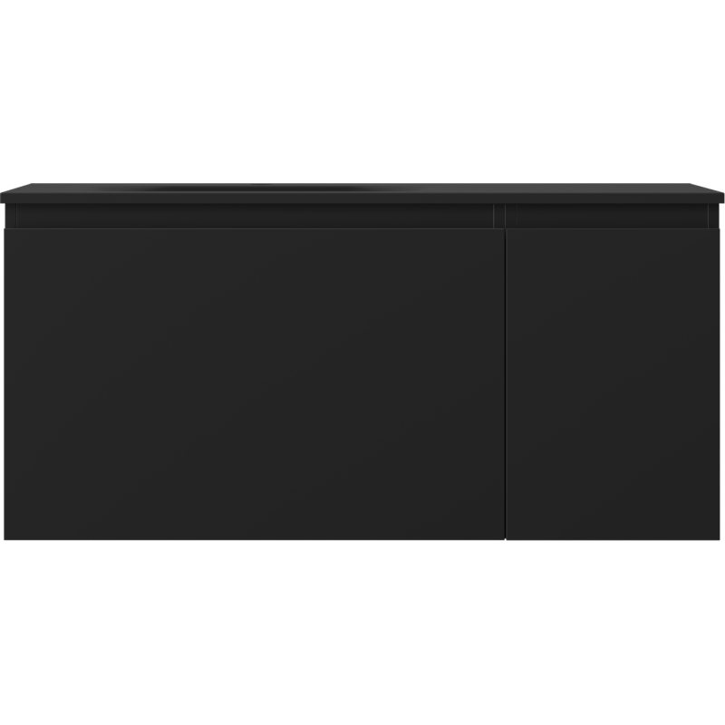Mexen Orio Badezimmerschrank 100 cm mit Waschbecken Vela links, 1S, 1D, schwarz matt - 91A13-10047-3-BBFF71-W23L71