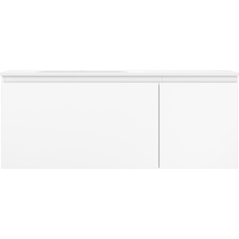 Mexen Orio Badezimmerschrank 120 cm mit Waschtisch Vela links, 1S, 1D, weiß matt - 91A13-12047-3-BBFF01-W23L01