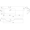 Mexen Orio Badezimmerschrank 120 cm mit Waschbecken Vela links, 1S, 1D, grau matt/weiß matt - 91A13-12047-3-BBFF62-W23L01