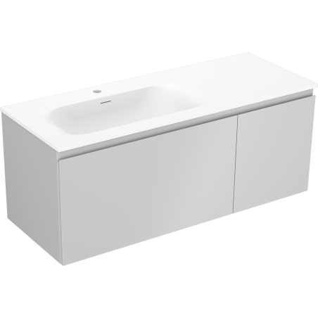 Mexen Orio Badezimmerschrank 120 cm mit Waschbecken Vela links, 1S, 1D, grau matt/weiß matt - 91A13-12047-3-BBFF62-W23L01