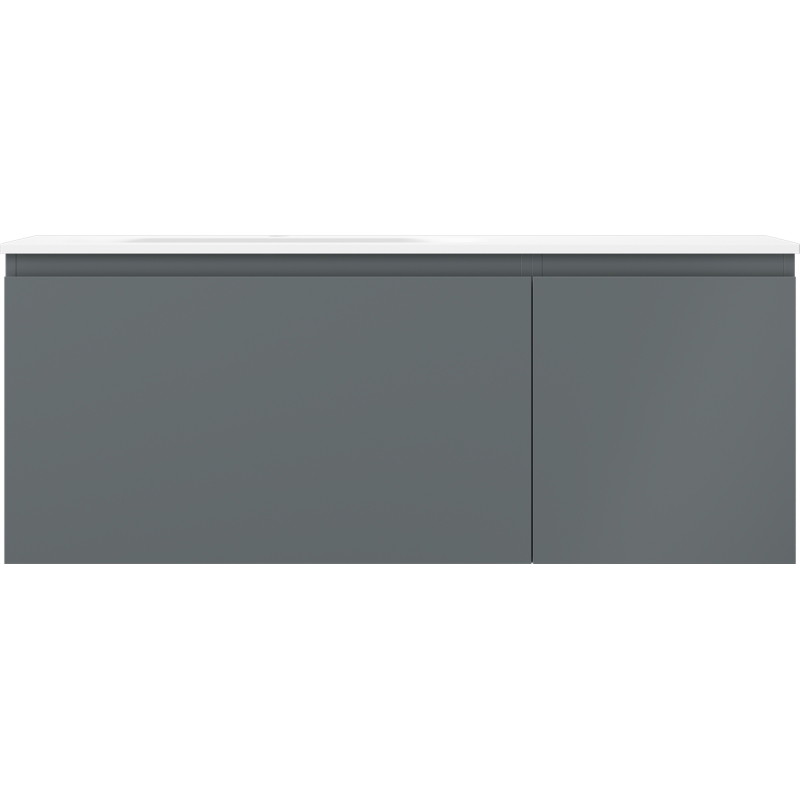 Mexen Orio Badezimmerschrank 120 cm mit Waschbecken Vela links, 1S, 1D, Graphit matt/weiß matt - 91A13-12047-3-BBFF66-W23L01
