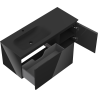 Mexen Orio Badezimmerschrank 120 cm mit Waschbecken Vela links, 1S, 1D, schwarz glänzend/schwarz matt