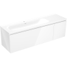 Mexen Orio Badezimmerschrank 160 cm mit Waschtisch Vela links, 1S, 1T, weiß glänzend - 91A13-16047-3-BBFF00-W23L00