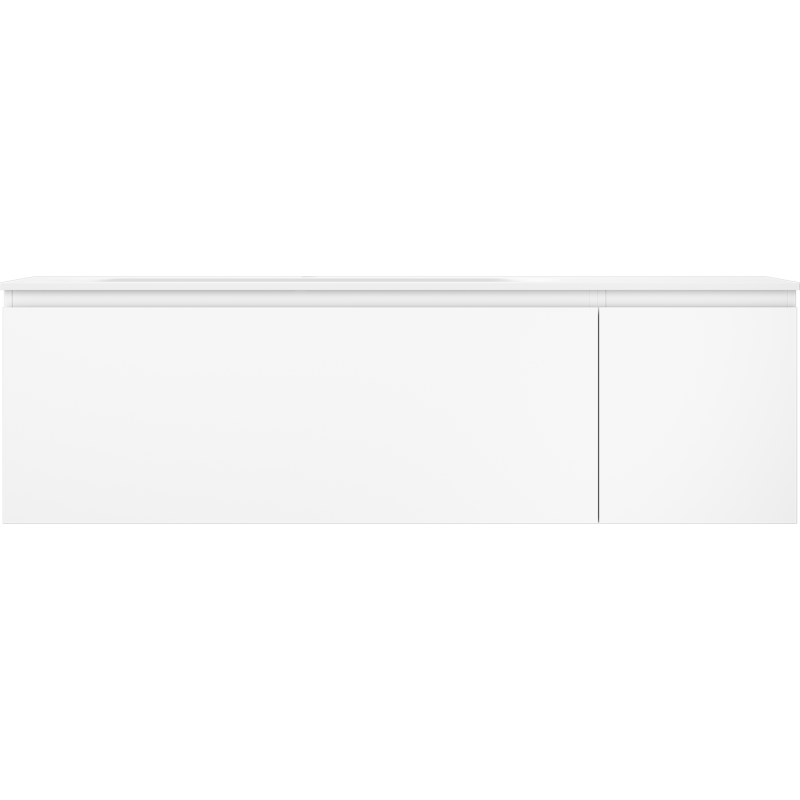 Mexen Orio 160 cm Badschrank mit Waschbecken Vela links, 1S, 1D, weiß matt - 91A13-16047-3-BBFF01-W23L01