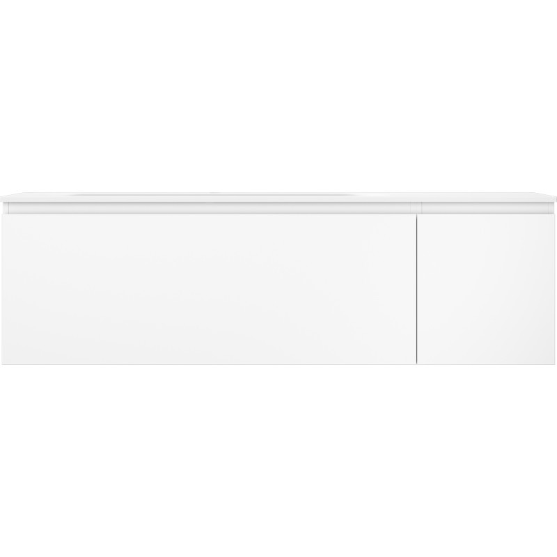 Mexen Orio Badezimmerschrank 160 cm mit Waschbecken Vela links, 1S, 1T, weiß matt - 91A13-16047-3-BBFF01-W23L01