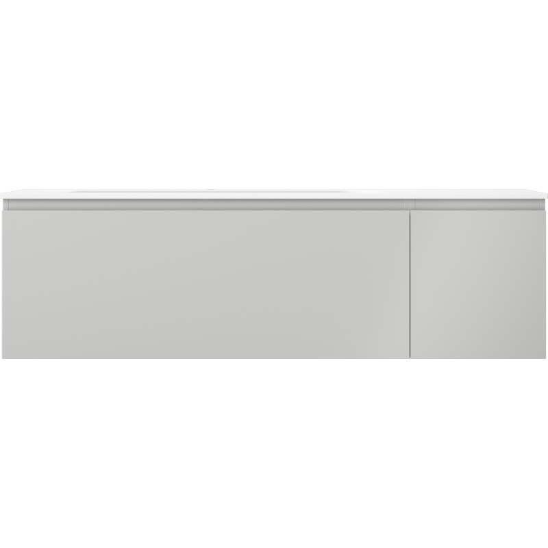 Mexen Orio Badezimmer-Unterschrank 160 cm mit Waschbecken Vela links, 1S, 1D, grau matt/weiß matt - 91A13-16047-3-BBFF62-W23L01