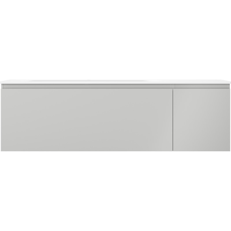 Mexen Orio Badezimmerschrank 160 cm mit Waschbecken Vela links, 1S, 1D, grau matt/weiß matt - 91A13-16047-3-BBFF62-W23L01