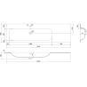 Mexen Orio Badezimmerschrank 160 cm mit Waschbecken Vela links, 1S, 1D, graphit matt/weiß matt - 91A13-16047-3-BBFF66-W23L01