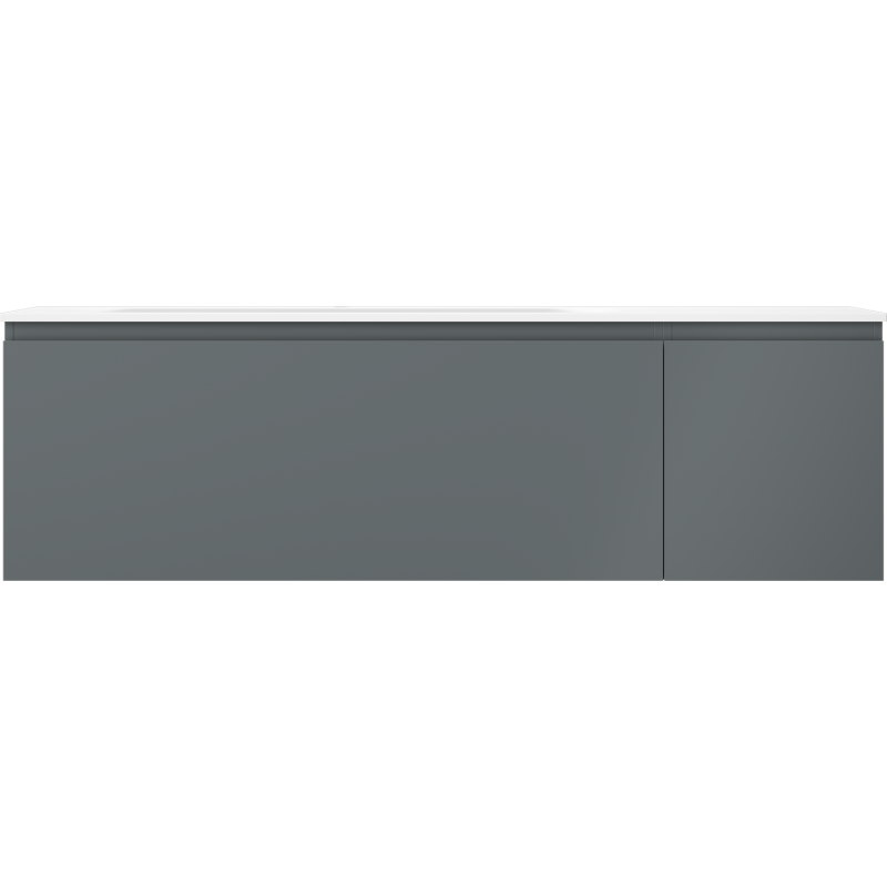 Mexen Orio Badezimmerschrank 160 cm mit Waschbecken Vela links, 1S, 1D, graphit matt/weiß matt - 91A13-16047-3-BBFF66-W23L01