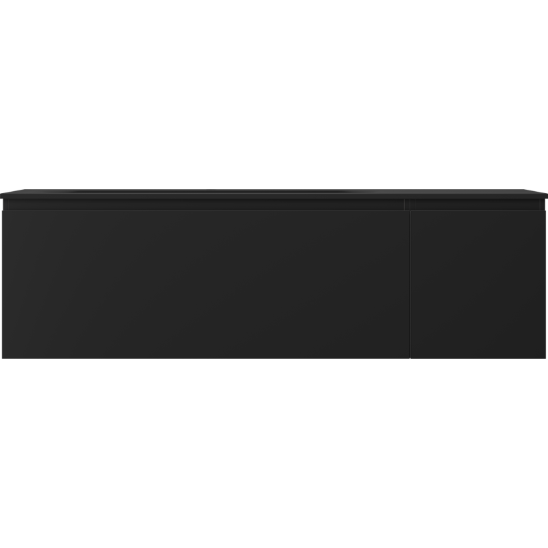 Mexen Orio Badezimmerschrank 160 cm mit Waschbecken Vela links, 1S, 1D, schwarz matt - 91A13-16047-3-BBFF71-W23L71