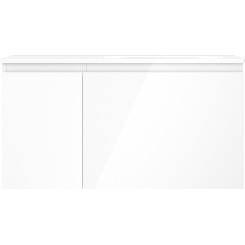 Mexen Orio Badezimmermöbel 90 cm mit Waschbecken Vela rechts, 1S, 1D, weiß glänzend - 91A13-09047-3-BBFF00-W23P00