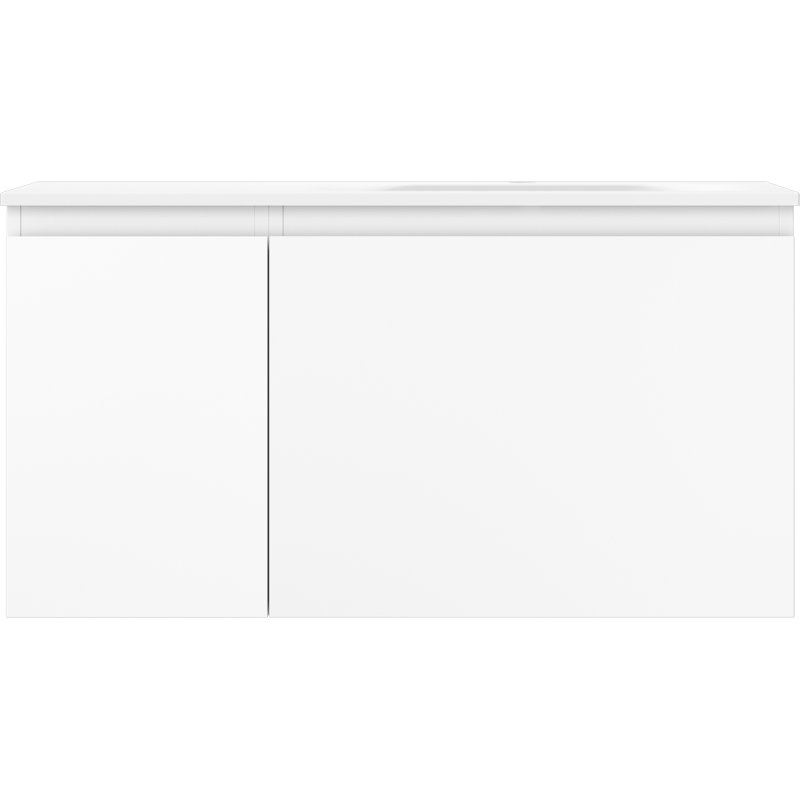 Mexen Orio Badezimmerschrank 90 cm mit Waschbecken Vela rechts, 1S, 1D, weiß matt - 91A13-09047-3-BBFF01-W23P01