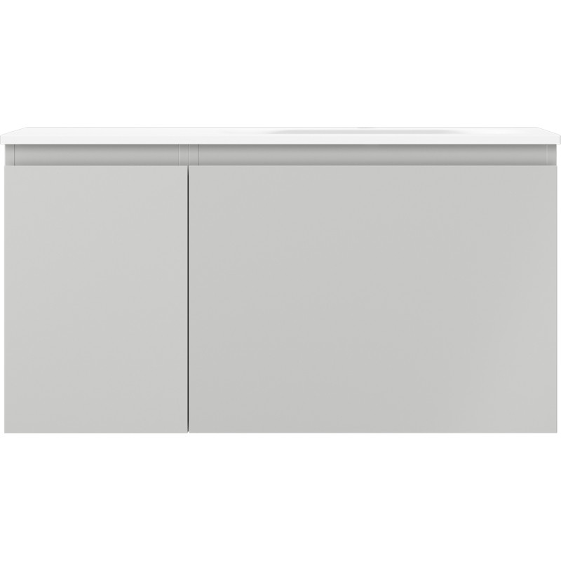 Mexen Orio 90 cm Badezimmerunterschrank mit Waschbecken Vela rechts, 1S, 1D, grau matt/weiß matt - 91A13-09047-3-BBFF62-W23P01