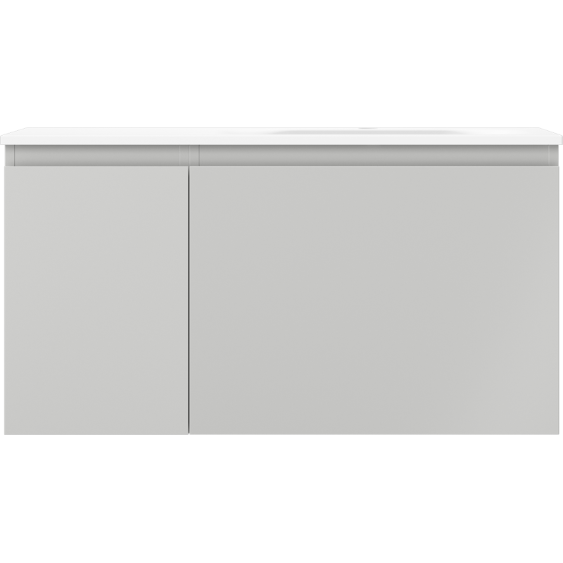Mexen Orio Badezimmerunterschrank 90 cm mit Waschbecken Vela rechts, 1S, 1D, grau matt/weiß matt - 91A13-09047-3-BBFF62-W23P01