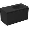 Mexen Orio Badezimmerschrank 90 cm mit Waschbecken Vela rechts, 1S, 1D, schwarz matt - 91A13-09047-3-BBFF71-W23P71