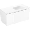 Mexen Orio Badezimmerschrank 100 cm mit Waschtisch Vela rechts, 1S, 1D, weiß matt - 91A13-10047-3-BBFF01-W23P01